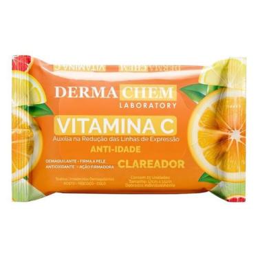 Imagem de Lenço Demaquilante Dermachem Vitamina C 25 Unidades  Limpa, Hidrata e 