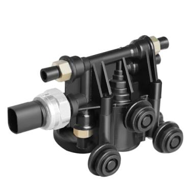 Imagem de PUAMRPTS Bloco de válvula solenoide de compressor de suspensão a ar compatível com veículos Land Rover - LR3 2005-2009, LR4 2010-2016, Range Rover Sport 2006-2013 - Substituição # RVH000046