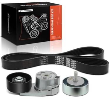 Imagem de A-Premium Kit de correia de transmissão serpentina com tensor e polia intermediária compatível com veículos Cadillac - 2008-2009 CTS, 2008 STS 3.6L