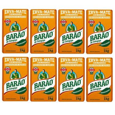 Imagem de 8 Erva Mate Chimarrão BARÃO TRADICIONAL Vácuo 1 Kg - Barão de Cotegipe