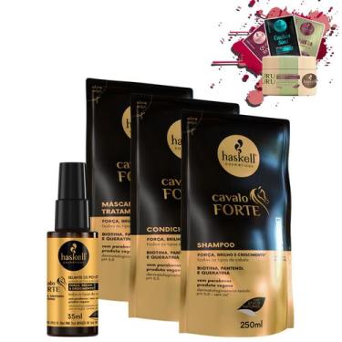Imagem de Kit Refil Haskell Cavalo Forte Sh Cond Masc 250ml/g+ Selante