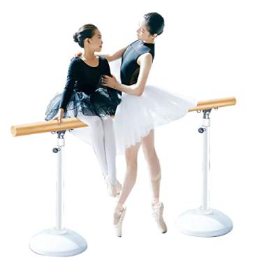 Imagem de CUTPOIY Barra de balé de aço com altura ajustável de 80 a 120 cm, com cabo de madeira maciça e ventosa potente, pode suportar um peso de 500 kg (1 m/3,3 pés)