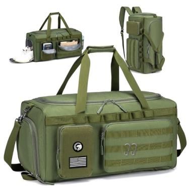 Imagem de COSCOOA Bolsas de ginástica masculinas 35L/55L, bolsa tática de viagem, academia, fim de semana, mochila noturna com compartimento para sapatos e bolso molhado, mochila militar tática 3 em 1, Verde