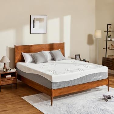 Imagem de Sweetnight Colchão Queen, colchão de espuma de pelúcia de carvão de bambu de 25 cm, colchão de espuma viscoelástica de gel refrescante para sono confortável e absorção de umidade, colchão em uma