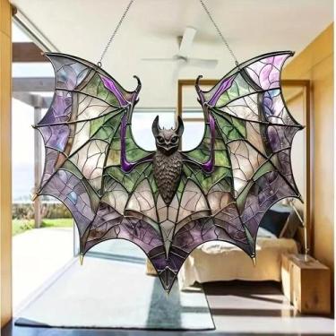 Imagem de Decoração de Halloween: Coletor de Sol de Morcego Acrílico Colorido pa