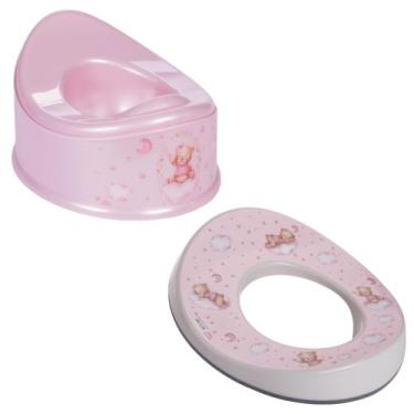 Imagem de Kit Desfralde Penico Assento Sanitário Redutor Vaso Plasútil, Ursa Ros
