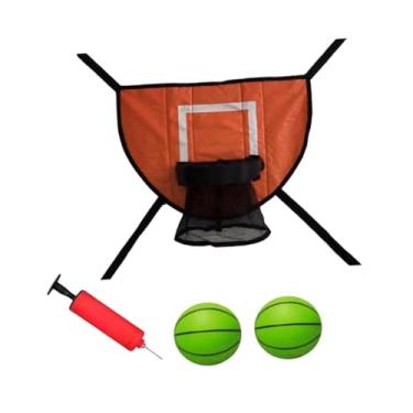 Imagem de YIJU Mini cesta de basquete para trampolim, leve, resistente, para acessórios de fixação em trampolim e gol de basquete, Laranja