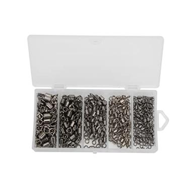 Imagem de Atyhao Anéis sólidos de rolamento de esferas, forte força de tração de aço inoxidável de alta resistência, alta velocidade, 8 formas, giratórios de pesca para atividades ao ar livre