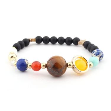 Imagem de Nogcig Pulseira Planeta Sistema Solar, Universo Galáxia Guardião Star Pulseiras, Sistema Solar Os Oito Planetas Pulseira Espacial Contas Presentes para Homens Mulheres, Adjustable size, Pedra, Pedra