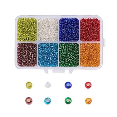 Imagem de Spritewelry 12500 peças de contas de semente de vidro de 2 mm para fazer joias coloridas pequenas contas redondas soltas espaçadoras kit para pulseira orifício de brinco: 1 mm