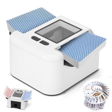Imagem de Hezaru Embaralhador Automático de Cartas, Adequado para Baralho Comum, UNO e Mesa Grande, Embaralha 1-2 Pacotes Simultaneamente, Embaralhamento em 10 Segundos, Bateria de Alta Vida Útil