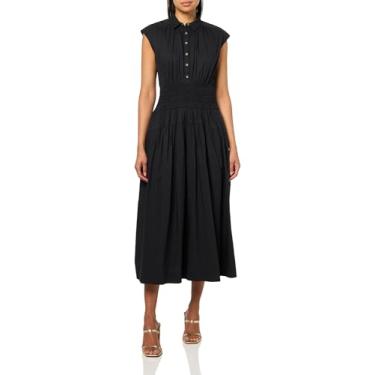 Imagem de Lucky Brand Vestido feminino midi com cintura caída lisa, caviar, Caviar, G