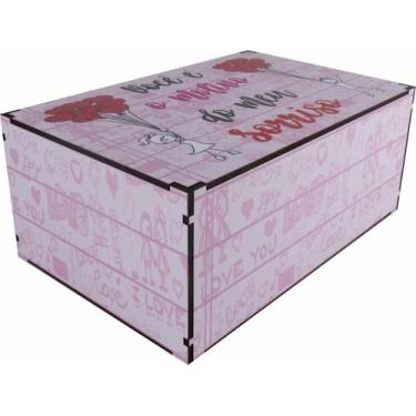Imagem de Caixa Organizadora Porta Objetos Presente Decoração Sorriso Rosa 30x20