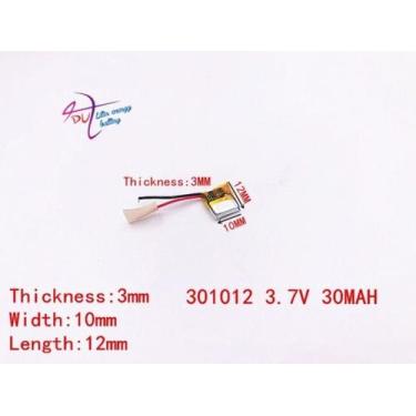 Imagem de Mini Bateria 3,7v 30mah 3mm X 10mm X 12mm 301012 - - bgb