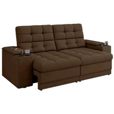 Imagem de Sofá Retrátil e Reclinável 2 Lugares Kansas Besthouse - Marrom, Marrom