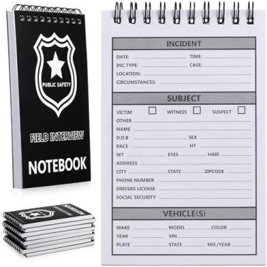 Imagem de Teling 8 peças de bloco de notas de entrevista de campo policial de segurança pública para presentes de policiais para policiais, cadernos de bilhetes, acessórios de equipamento de entrevista policial
