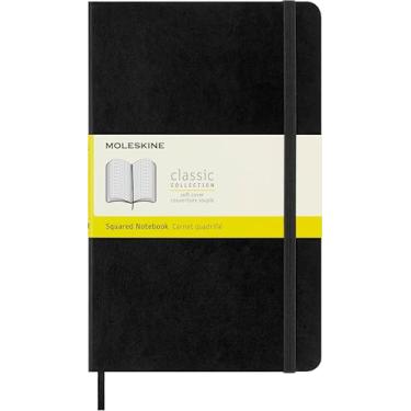 Imagem de Caderno Clássico, Preto, Capa Flexível, Quadriculado, Tamanho Grande