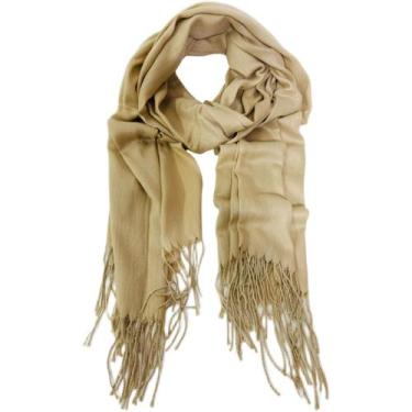 Imagem de Cachecol Frio Echarpe Xale Lenço Pashmina Franja Look Inverno Acessóri