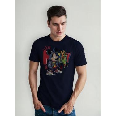 Imagem de Camiseta Masculina Manga Curta Em Algodão Mickey - mistermah, Azul, Es