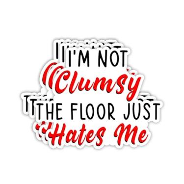 Imagem de (3 peças) Adesivo I'm Not Clumsy The Floor Just Hates Me, frases engraçadas, frases inspiradoras, decalque de vinil, adesivos de presente para Tumbler, laptop, Kindle, garrafas de água, livros