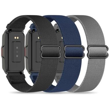 Imagem de Sunnyson Pacote Com 3 Pulseiras Elásticas De Nylon Compatíveis Relógio Inteligente Mindrose H80 1,47", Alça Ajustável, Alças Substituição Macias Para Rastreadores Fitness Ip68, Mulheres E Homens