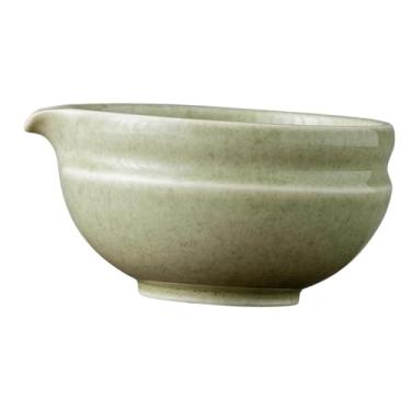 Imagem de Fenteer Tigela de cerâmica Matcha, xícara de chá verde, utensílio japonês suave para fazer chá, cerimônia Chawan com bico para amigos e amantes, presente, Matcha Green