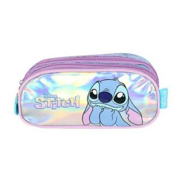 Imagem de Estojo Triplo Stitch Holográfico Azul Luxcel EI42415SC Lançamento 2026
