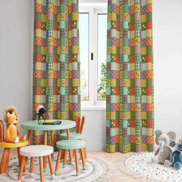 Imagem de Cortina Tecido Oxford Quarto Infantil Retalhos CI09- 280x220cm - Core 
