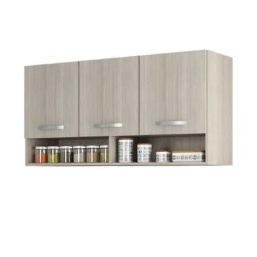 Imagem de Armario Aereo cozinha 3 portas 1,20cm com nicho Alice Plus HR Móveis, 