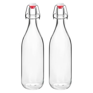 Imagem de JOBVERT Garrafas giratórias de 947 ml, 2 pacotes de garrafas de vidro com fechos herméticos Grolsch, reutilizáveis para kombucha, cerveja, bebida fria, armazenamento de bebidas caseiras