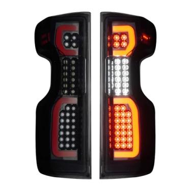 Imagem de Luz traseira adequada para Chevy Silverado 1500 2019-2023, para Chevy Silverado 2500 HD 3500HD 2020-2023, modelo incandescente, conjunto de lanterna traseira, lente fumê preta