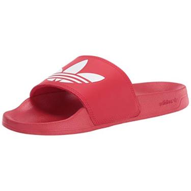 Imagem de adidas Originals Sandália masculina Adilette Lite Slide, escarlate/branco/escarlate, 44