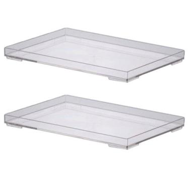 Imagem de Kit 2 Bandejas Em Acrílico  Cristal 25x17x2cm 1639 Paramount