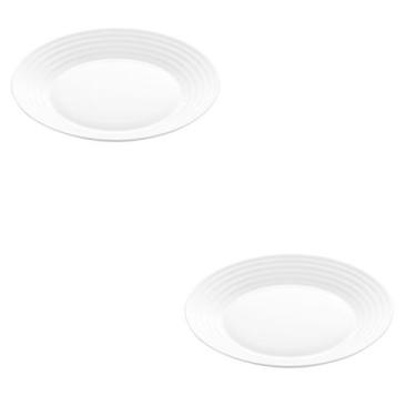 Imagem de Kit 2 Prato Sobremesa de Vidro Opalino Harena 19cm Branco - Lyor