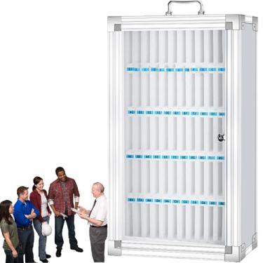 Imagem de Armazenamento para celular,cofre para celular de parede com trava,compartimento de algodão perolado,alça de metal,estrutura de liga de alumínio para sala de aula,escritório e exame