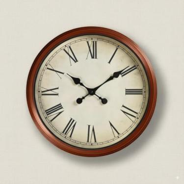 Imagem de Relógio de Parede Vintage 50cm Design Retrô Premium com Números Romanos, Visor de Vidro, Estilo Clássico Moderno para Sala, Quarto e Escritório - ST Rise