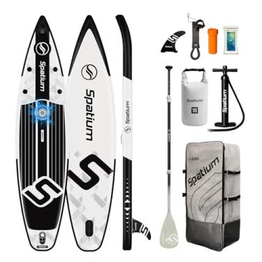 Imagem de Spatium Prancha De Stand-Up Paddle Inflável Para Adultos, Antiderrapante, Rápida, Com Acessórios Premium Paddle, Incluindo Mochila, Nadadeiras, Remo, Bomba, Guia, Design Amplo E Estável