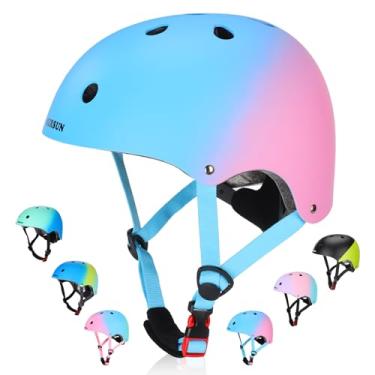 Imagem de Capacete infantil para crianças de 2 a 3 a 5 a 8 a 14 anos de idade para crianças, meninas, meninos, jovens, capacetes multiesportivos ajustáveis para skate, ciclismo, scooter, patinação em linha