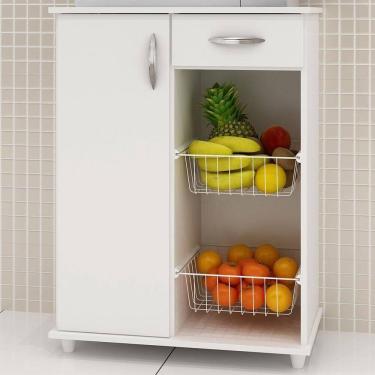 Imagem de Armário Fruteira Multiuso De Madeira Belize Notável Branco
