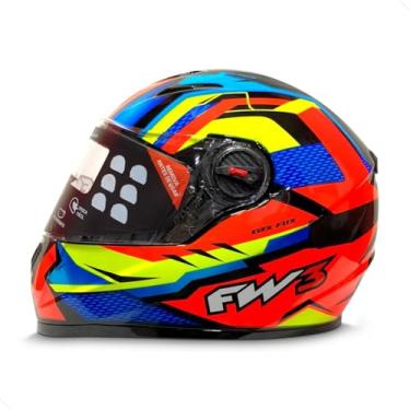 Imagem de Capacete Fw3 Gtx Fox Laranja Azul com Oculos Tam 56