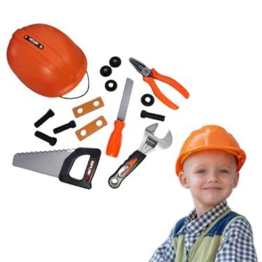 Imagem de Kit Brinquedo Ferramenta Engenheiro Construtor Capacete Construção Obr