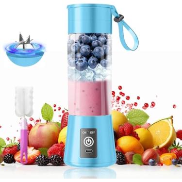 Imagem de Liquidificador portátil sem fio de tamanho pessoal – Mini liquidificador para smoothies e batidos, recarregável USB-C, copo de viagem sem BAP, adequado para escritório/piquenique/sprots