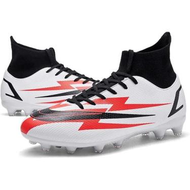 Imagem de Tênis de futebol masculinos de futebol com pontas longas, couro e borr