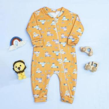 Imagem de Macacão de Soft Bebê com Zíper Gola a Pé Facilita Trocas e Mantém Quen