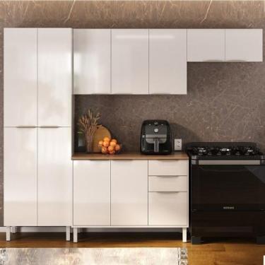 Imagem de Cozinha Modulada Compacta em Aço 4 Peças 12 Portas 2 Gavetas Dobradiça