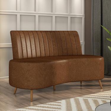 Imagem de Sofá Living Decorativo 2 Lugares 1,60M Katara Marrom Corino G33 - Gran Belo