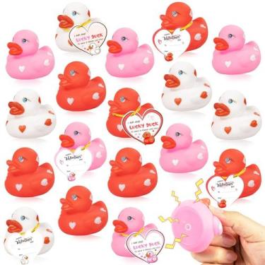 Imagem de Rubber Ducks kockuu, 20 peças de Dia dos Namorados com cartões Love He