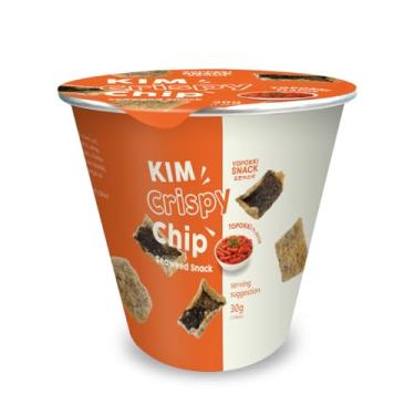 Imagem de KIM Salgadinho de Alga Marinha Coreano Sabor Topokki, Crispy Chips, Formato Snack, 30g por Porção