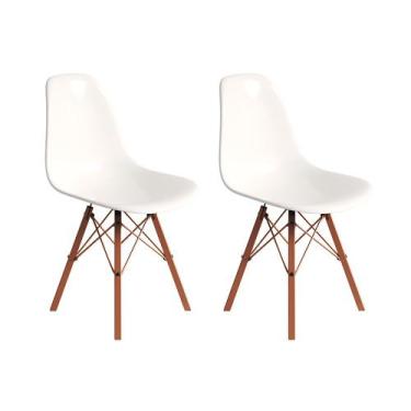 Imagem de Conjunto 2 Cadeiras Eames Design Moderno Tubo de Ferro Cobre Assento B