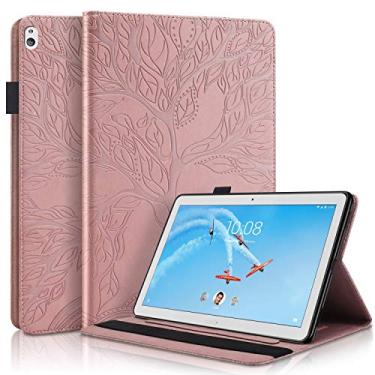 Imagem de TIPOYOROO Capa compatível com Lenovo Tab M10 HD 25.7 cm TB-X505L/X505F, TB-X605L/X605F, capa flip carteira com suporte para caneta com bolso para cartão, para Lenovo Tab M10 10.1 - ouro rosa